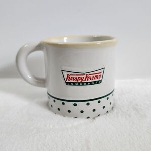 Krispy Kreme Doughnuts Vintage 3D Ceramic White Green Red Coffee Cup Mug 8 Oz